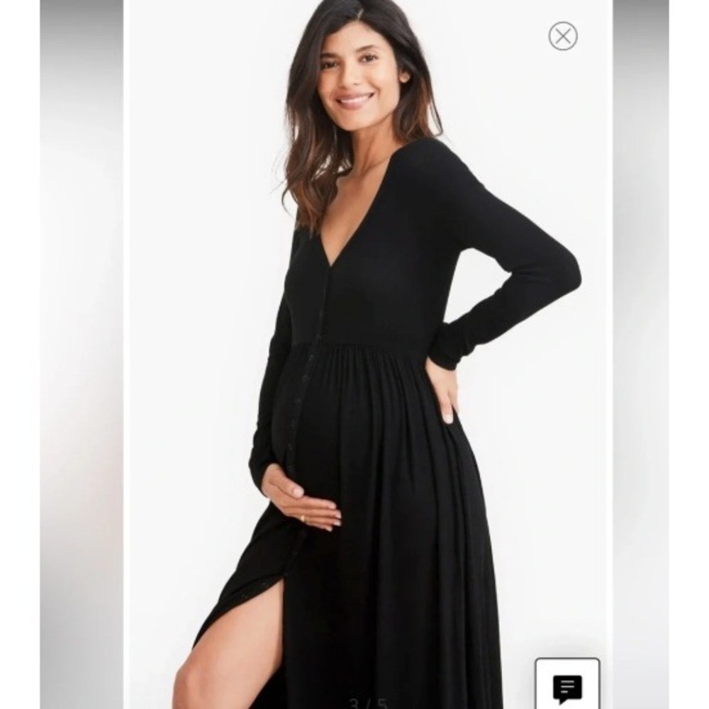 HATCH The Softest Rib Nursing Dress Womens 3/L Maternity Minimalist Comfort EUC